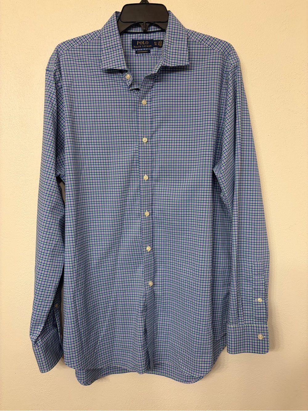 Polo Ralph Lauren Men’s Blue Green Purple Performance Long Sleeve Button Down XL